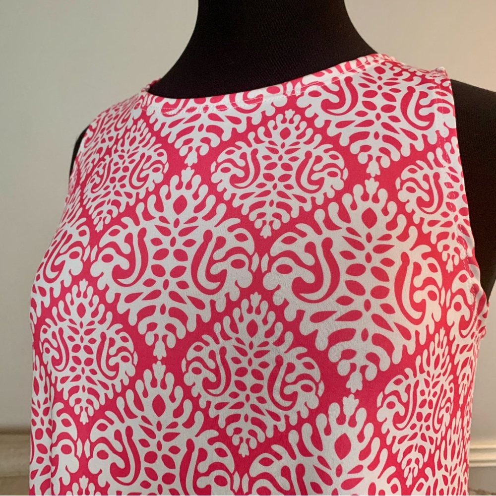 Top It Off Pink Patterned Sleeveless Casual Beach Wear Dress